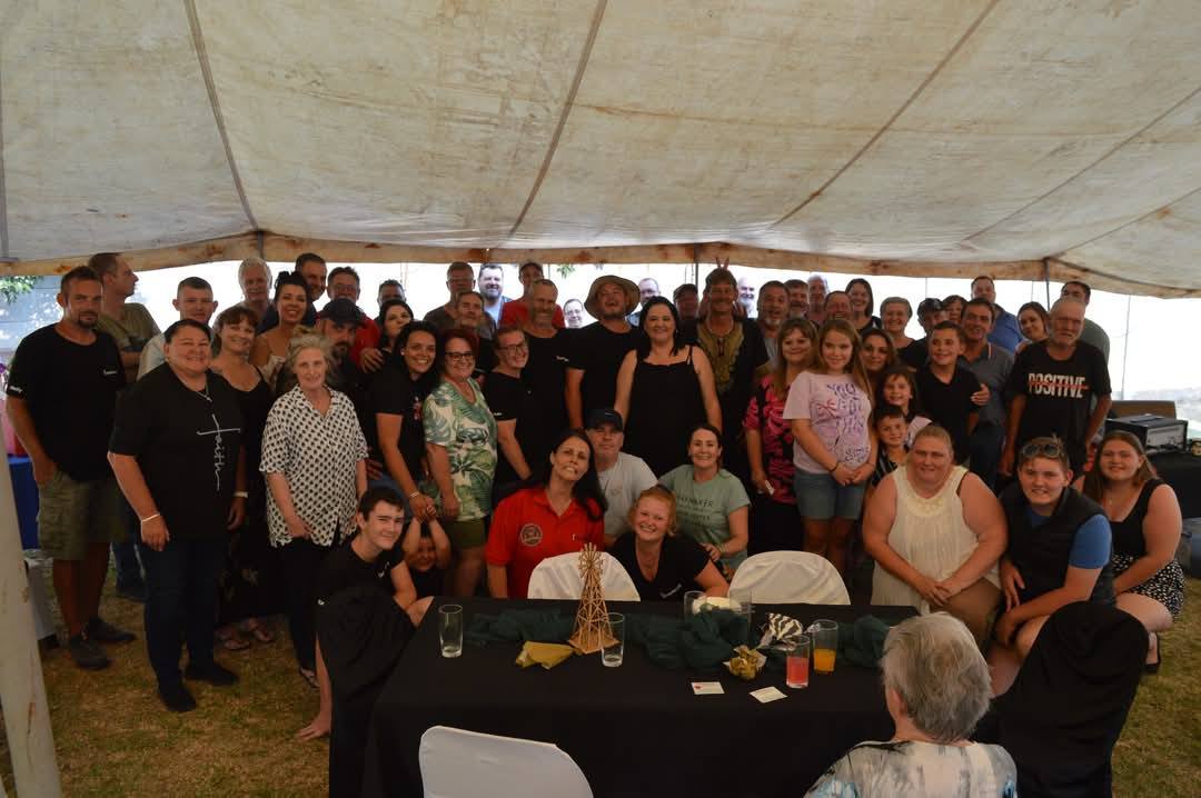 Shelter building and volunteers